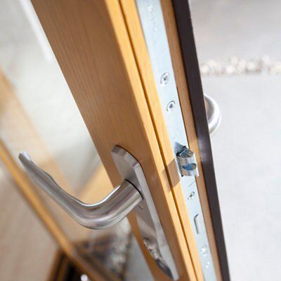Clear Glazed Solid laminated oak Patio door, (H)2104mm (W)3004mm