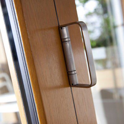 Clear Glazed Solid laminated oak Patio door, (H)2104mm (W)3604mm