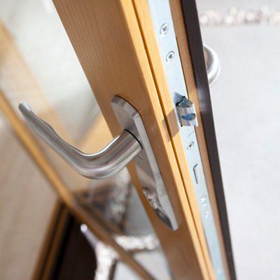 Clear Glazed Solid laminated oak Patio door, (H)2104mm (W)3604mm