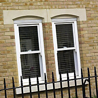 Clear Glazed White Timber Sliding sash window, (H)1650mm (W)1085mm