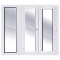Clear Glazed White uPVC External French Door set, (H)2090mm (W)2090mm