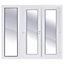 Clear Glazed White uPVC External French Door set, (H)2090mm (W)2390mm