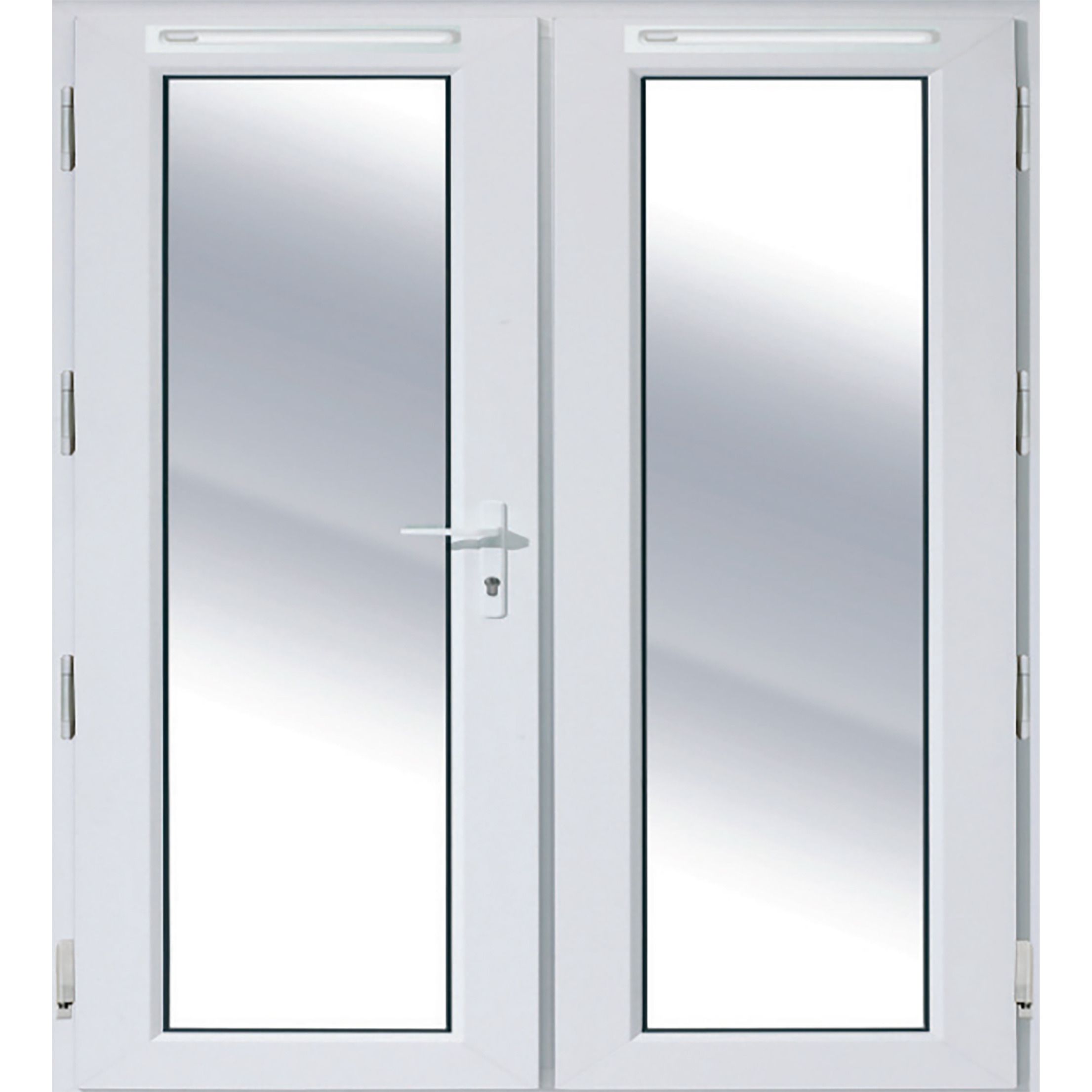 Clear Glazed White uPVC French Door set with 2 panes, (H)2090mm (W)1790mm External