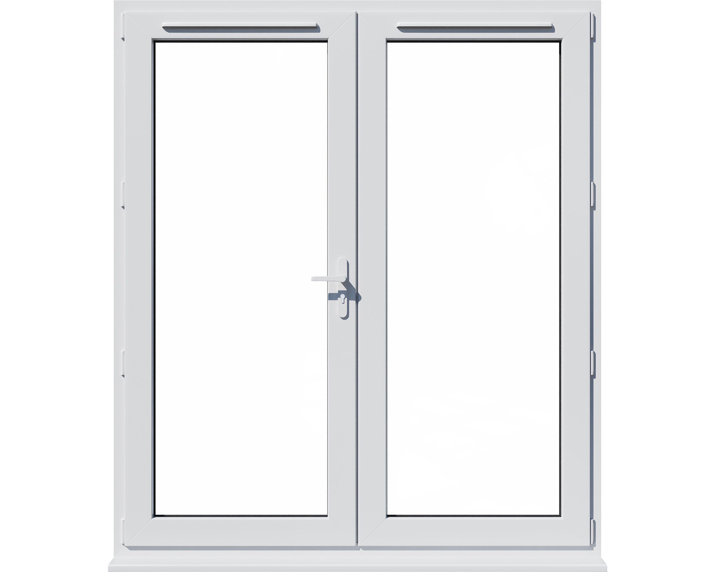 Clear Glazed White uPVC French Door set with 2 panes, (H)2090mm (W)1790mm