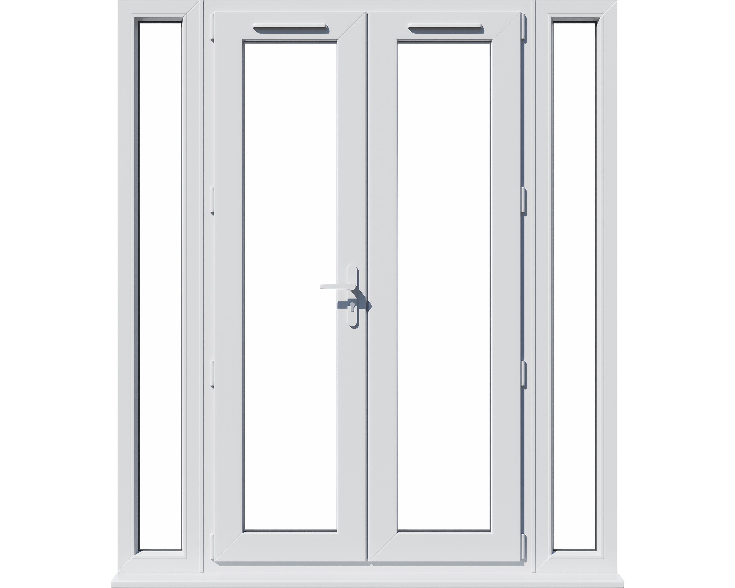 Clear Glazed White uPVC French Door set with 4 panes, (H)2090mm (W)1790mm