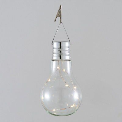 Clear Light bulb Solar-powered LED Outdoor Hanging light