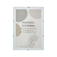 Clear Non-framed Clip picture frame (H)30.5cm x (W)21.5cm