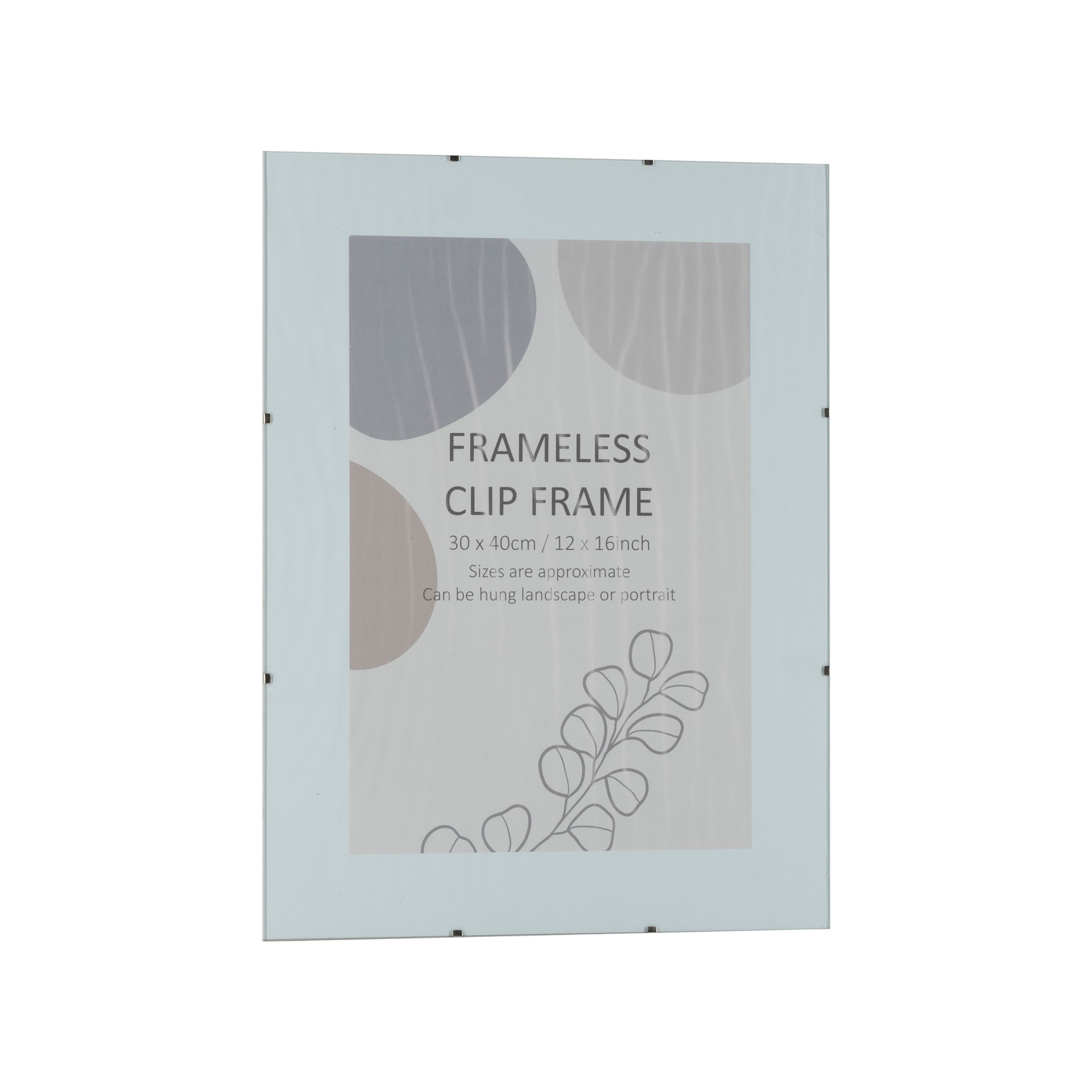 Clear Non-framed Clip picture frame (H)40.5cm x (W)30.5cm