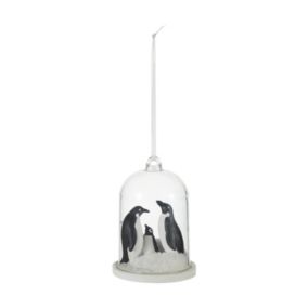 Clear Plastic & resin Penguin Dome Hanging ornament