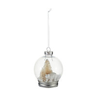 Clear Plastic & resin Polar bear globe Hanging ornament