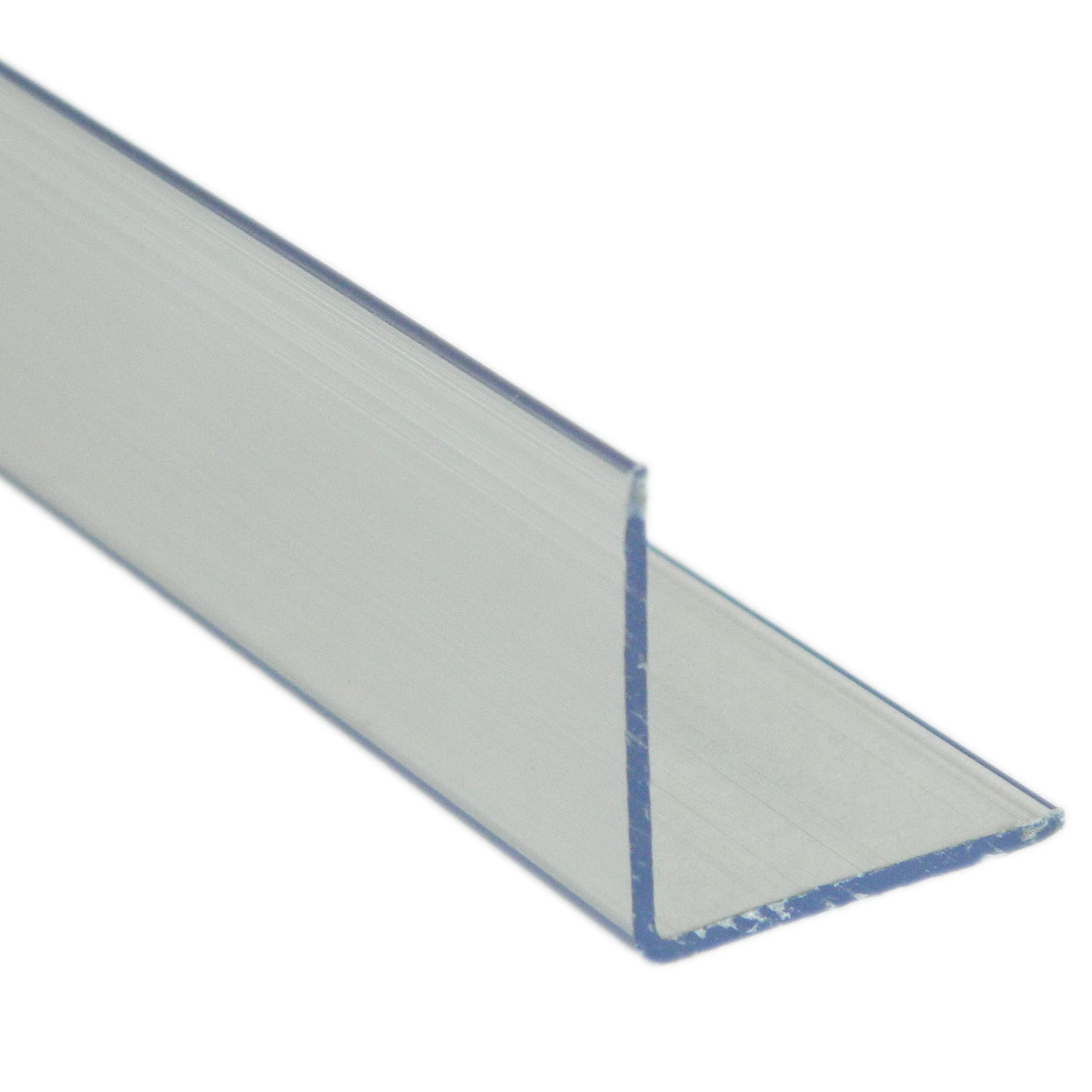 Clear Polyvinyl chloride (PVC) Equal L-shaped Angle profile, (L)2m (W)20mm (D)20mm (T)1mm