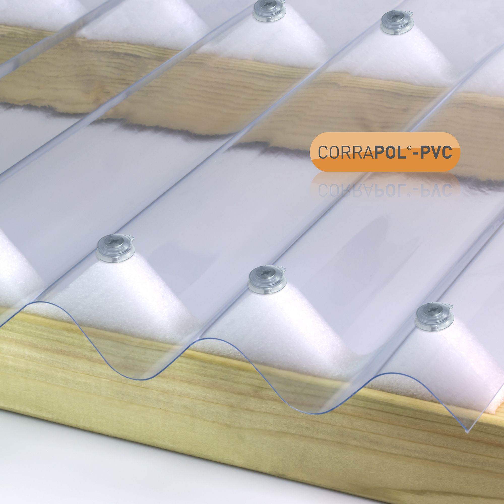 Clear PVC Corrugated Roofing sheet (L)2.5m (W)950mm (T)0.8mm