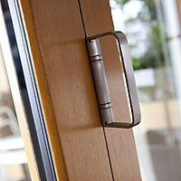 Clear Solid laminated oak Patio door, (H)2104mm (W)3604mm