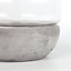 Clear Stone base Cement & glass Hurricane lantern, Large
