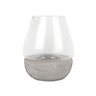 Clear Stone base Cement & glass Hurricane lantern, Medium