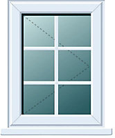 Clear White uPVC Right-handed Window, (H)820mm (W)620mm