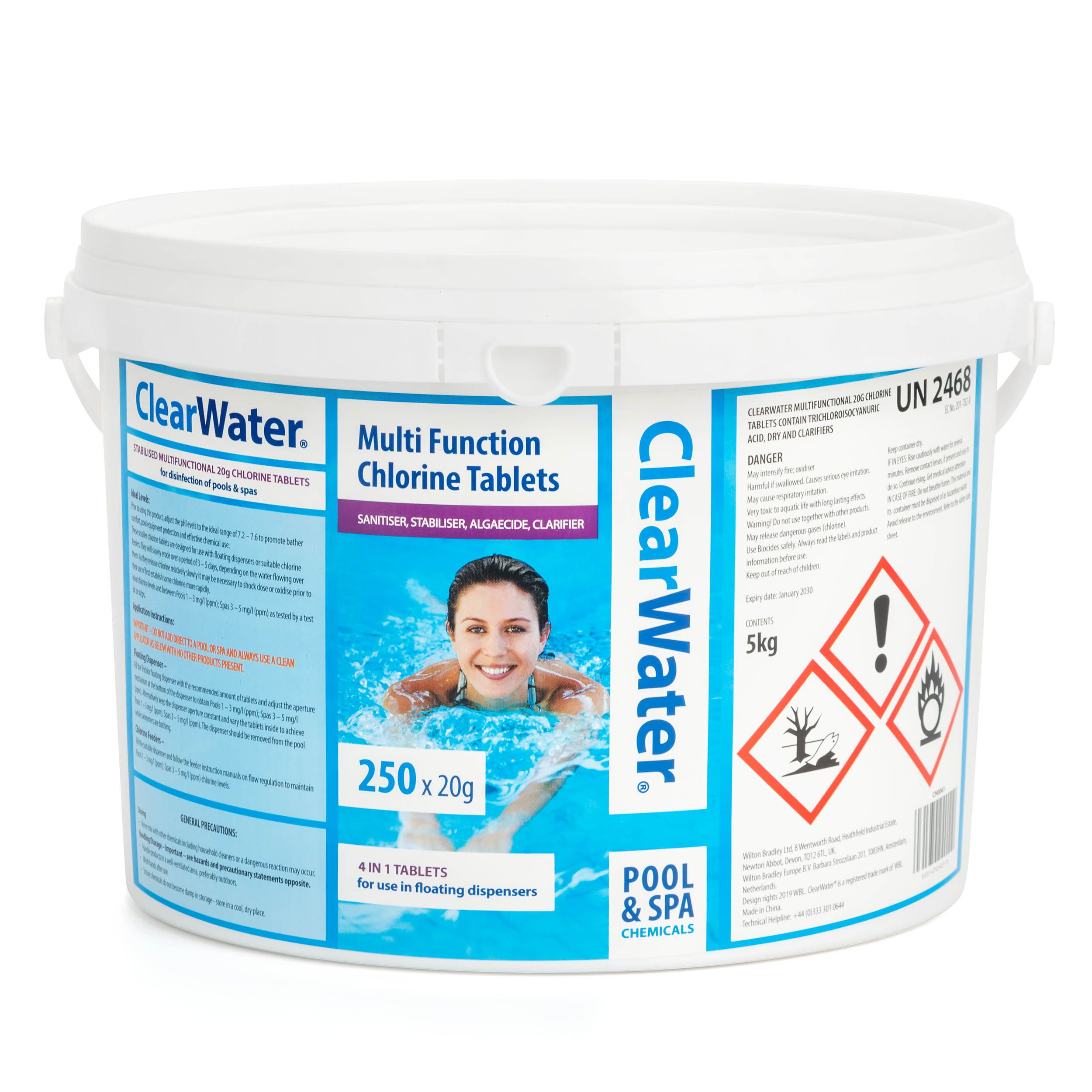 Clearwater Multifonction Chlore Tabs Piscine Algues Dissolvant Clean &  Clear Effervescent Tablets
