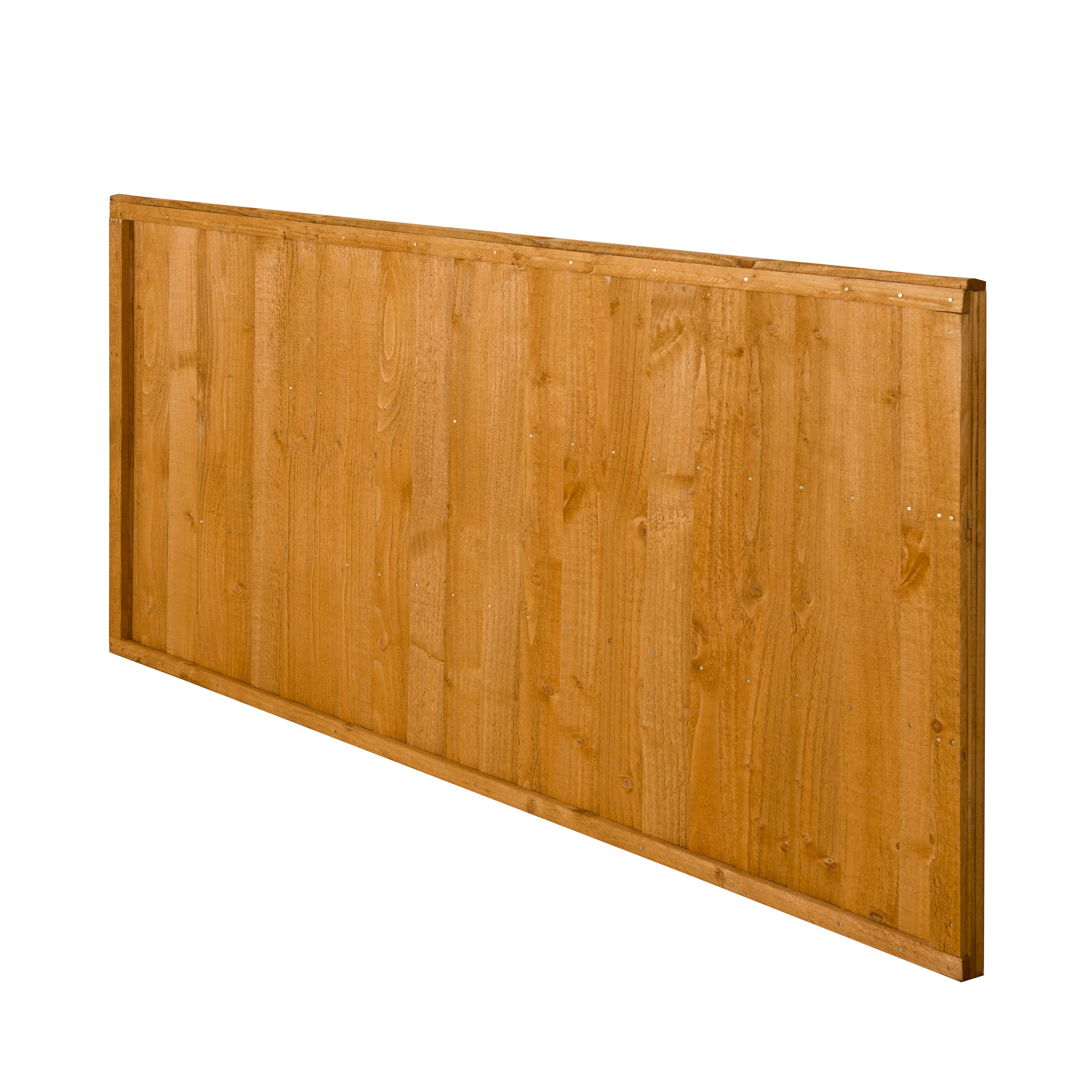 Closeboard Dip treated 3ft Golden brown Wooden Fence panel (W)1.83m (H)0.91m, Pack of 3