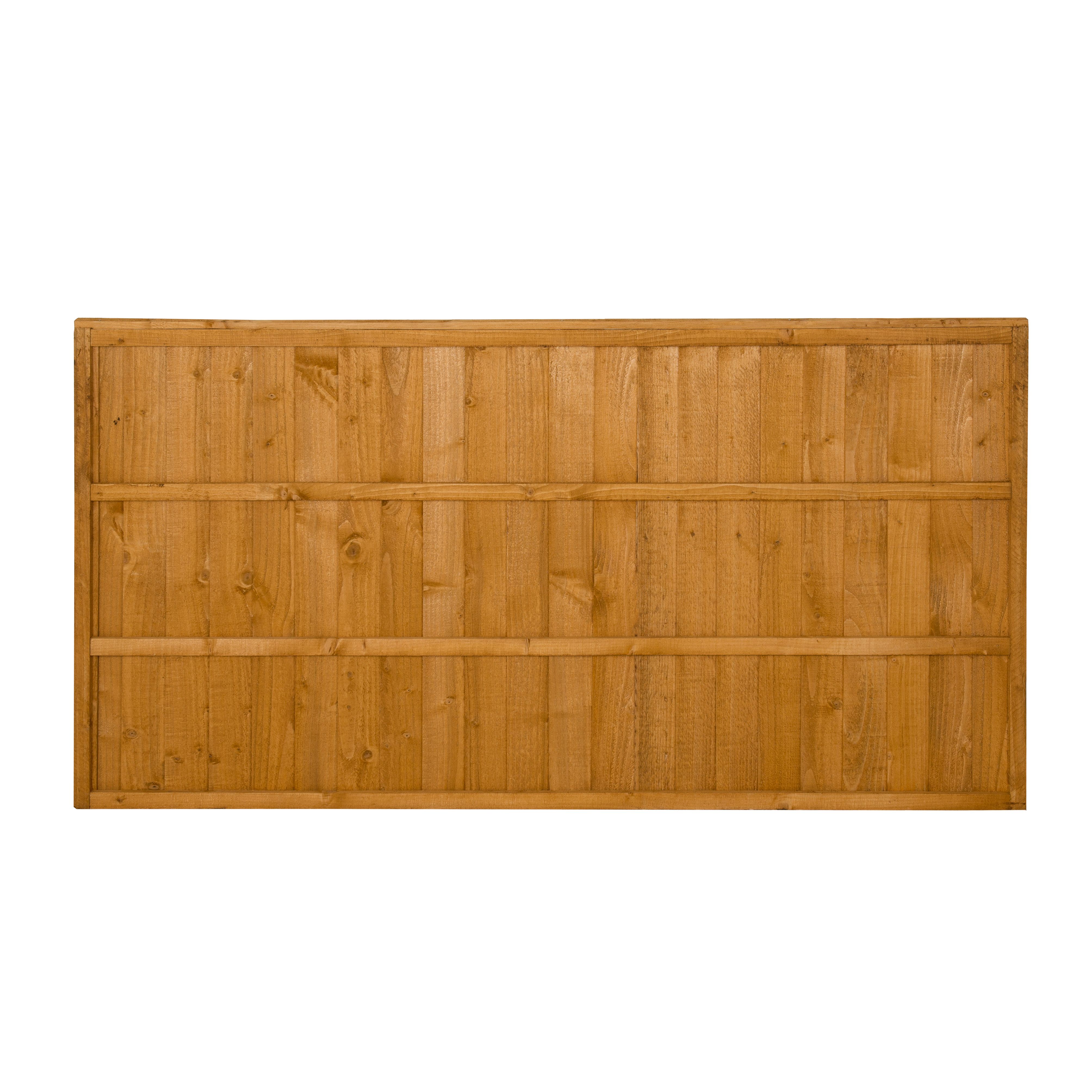 Closeboard Dip treated 3ft Golden brown Wooden Fence panel (W)1.83m (H)0.91m, Pack of 4