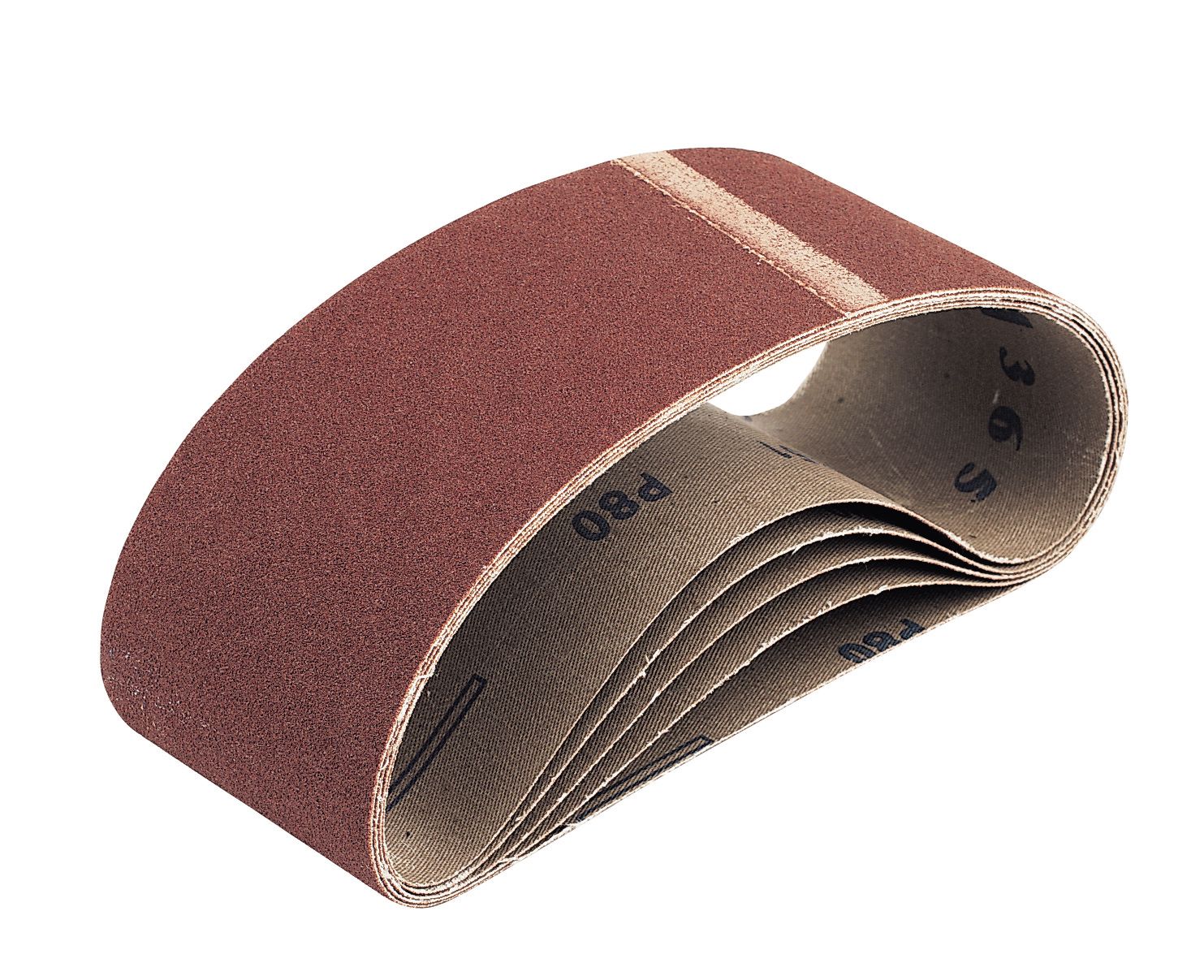 Coarse Sanding belt set (W)75mm (L)533mm, Pack of 5