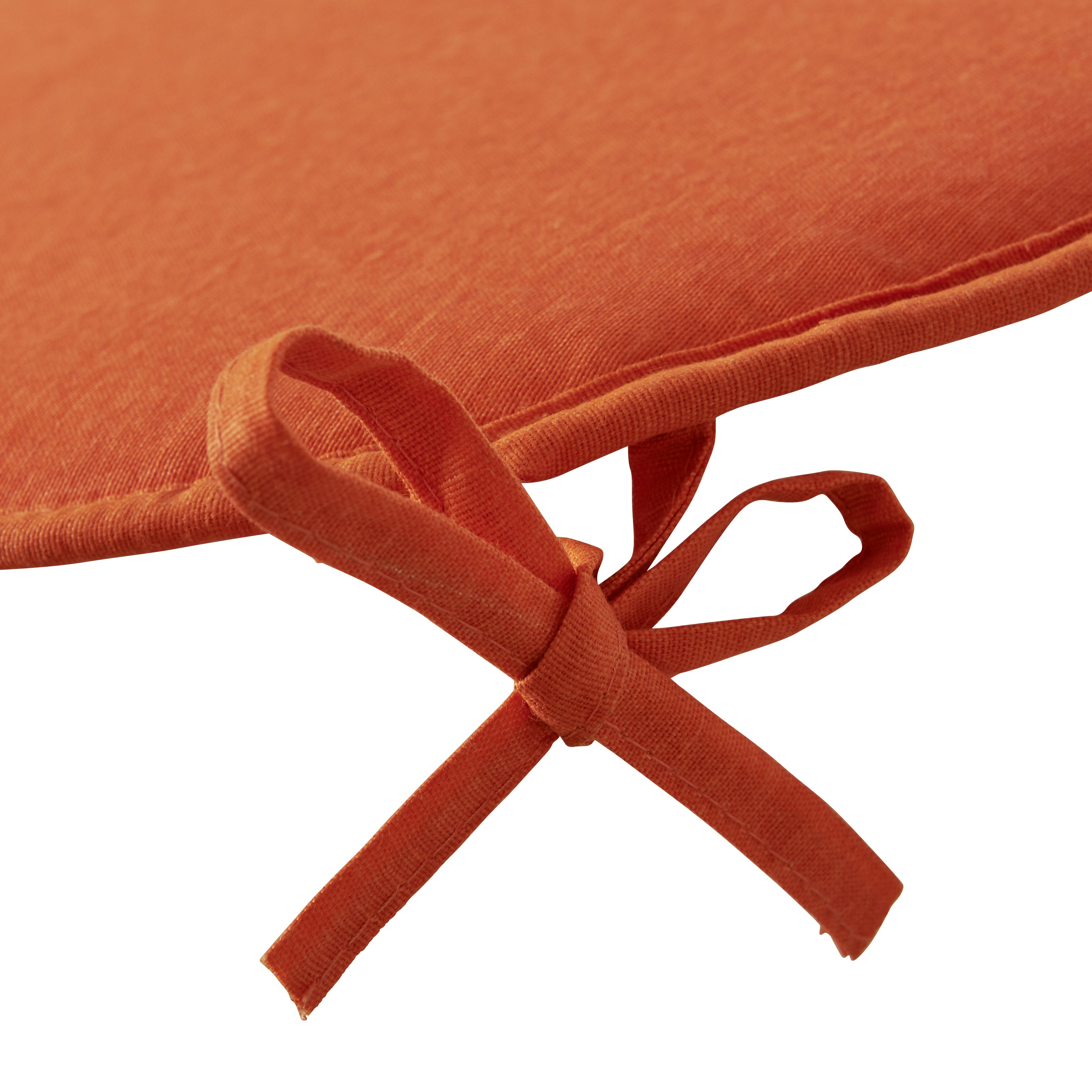 Cocos Mandarin orange Plain Round Seat pad (W)38cm