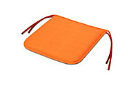 Cocos Mandarin orange Plain Square Seat pad (L)38cm x (W)38cm