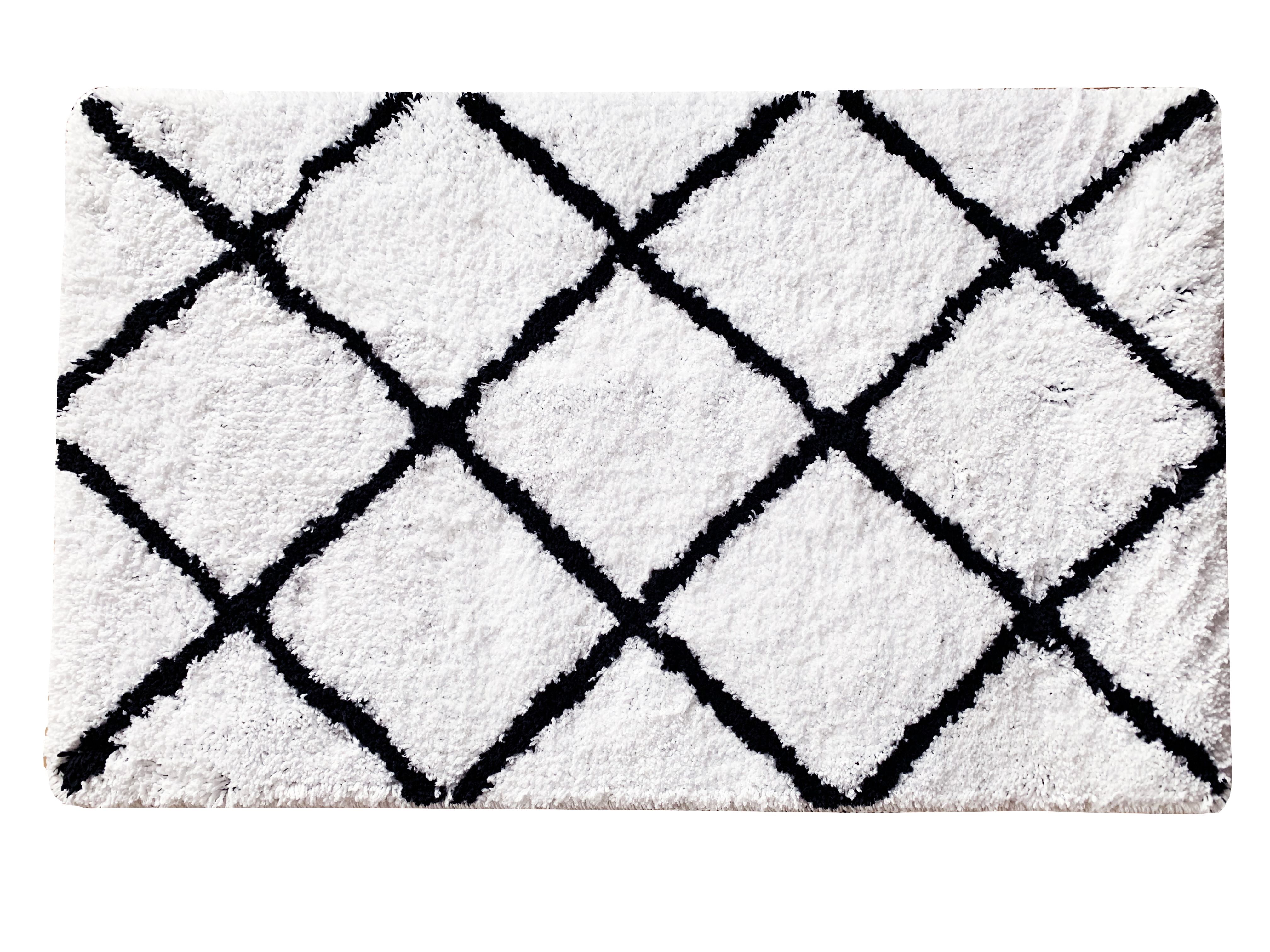 Cokun Aetna White & black Bath mat (L)60cm (W)40cm