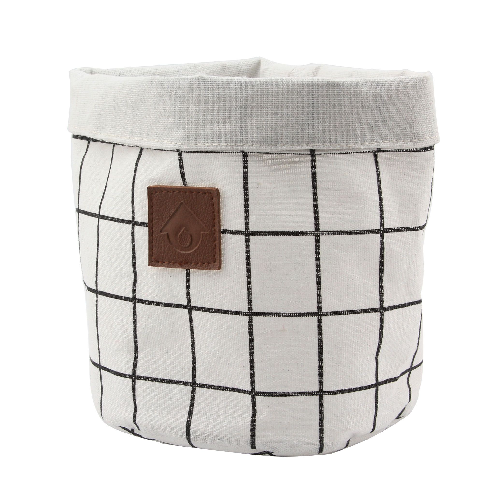 Cokun Aetna White & black Storage basket (H)18cm (W)18cm