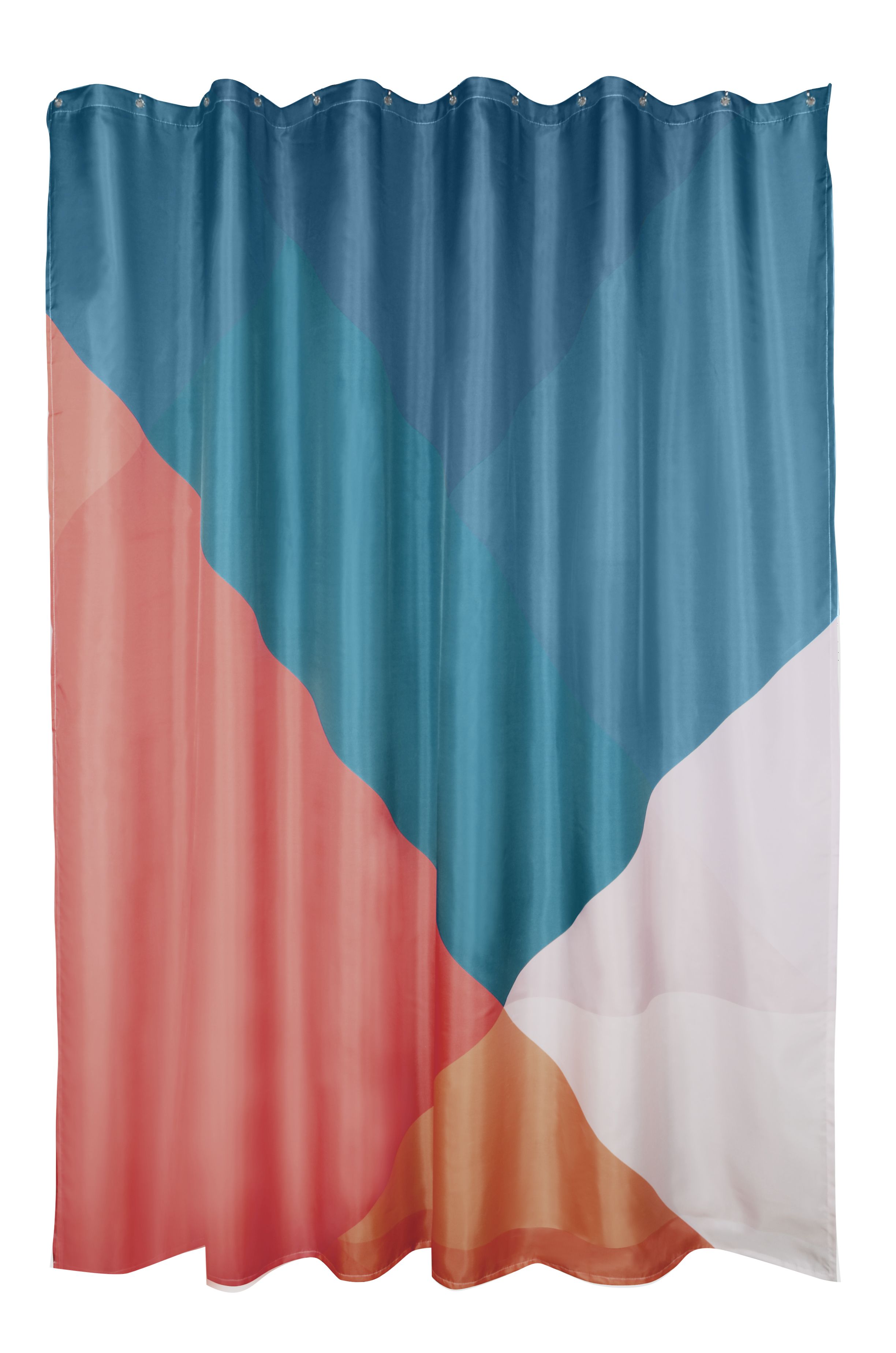 Cokun Alboran White, blue, red & orange Geometric Shower curtain (H)200cm (W)200cm