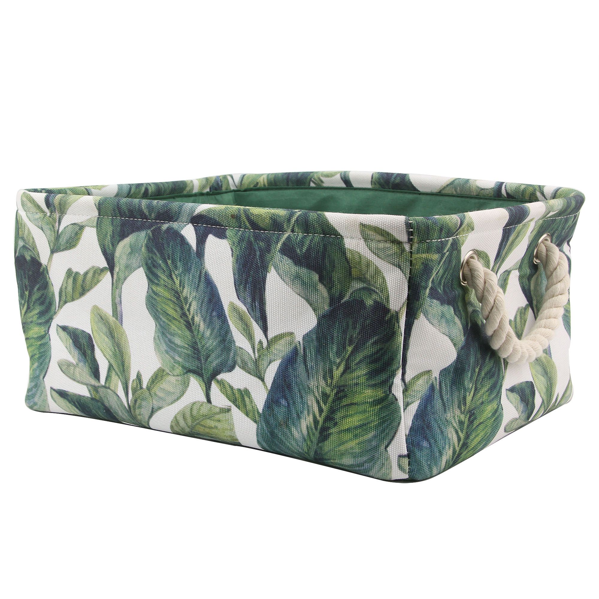 Cokun Davaar Green & white Storage basket (H)15cm (W)22cm