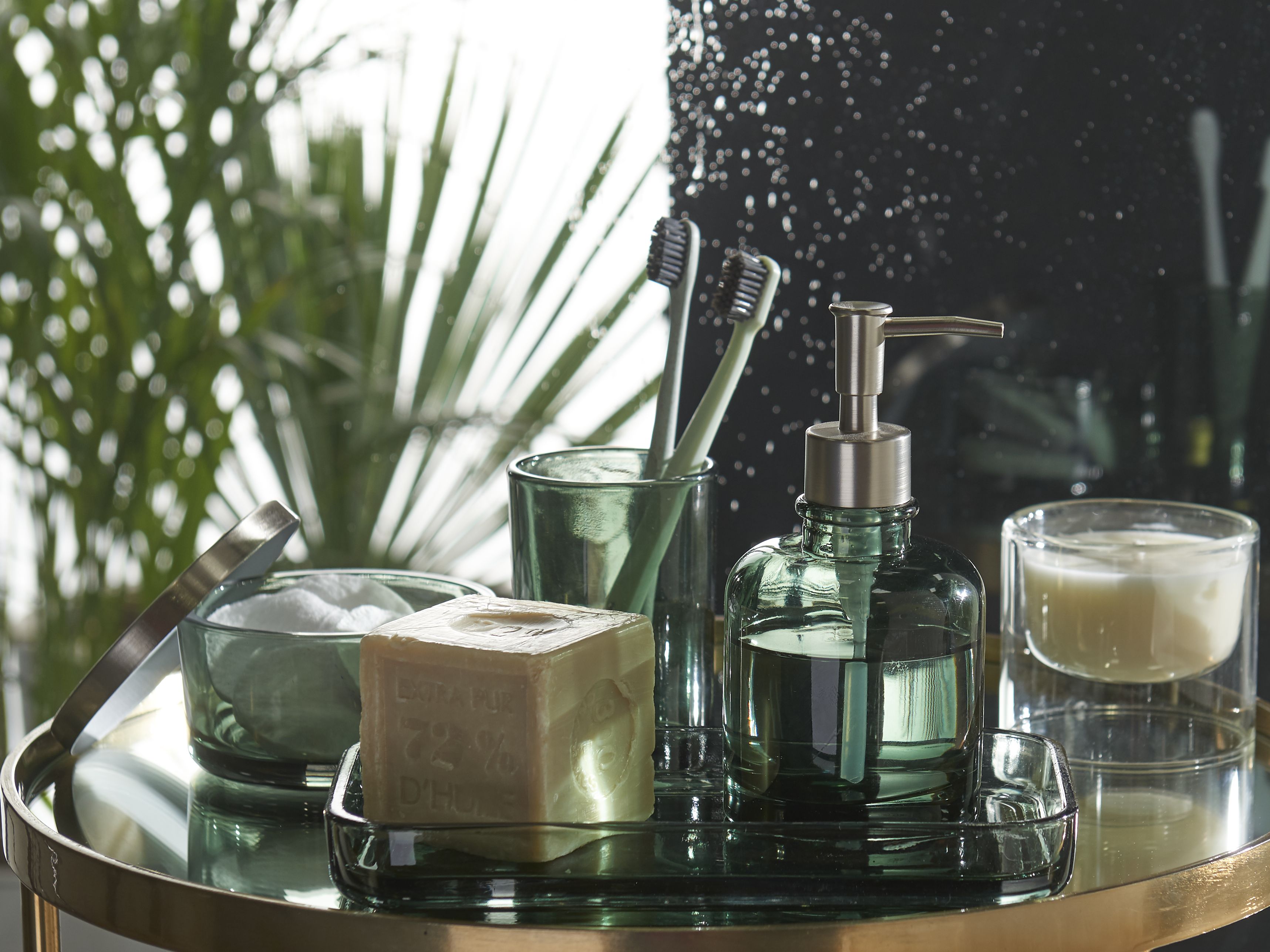 Cokun Tanera Gloss Green Glass Tumbler