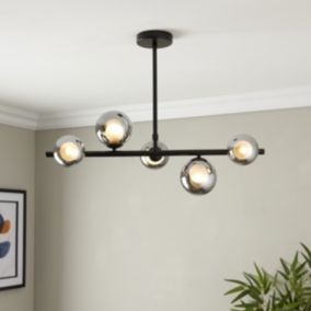 Cole black 5 Lamp LED Pendant ceiling light