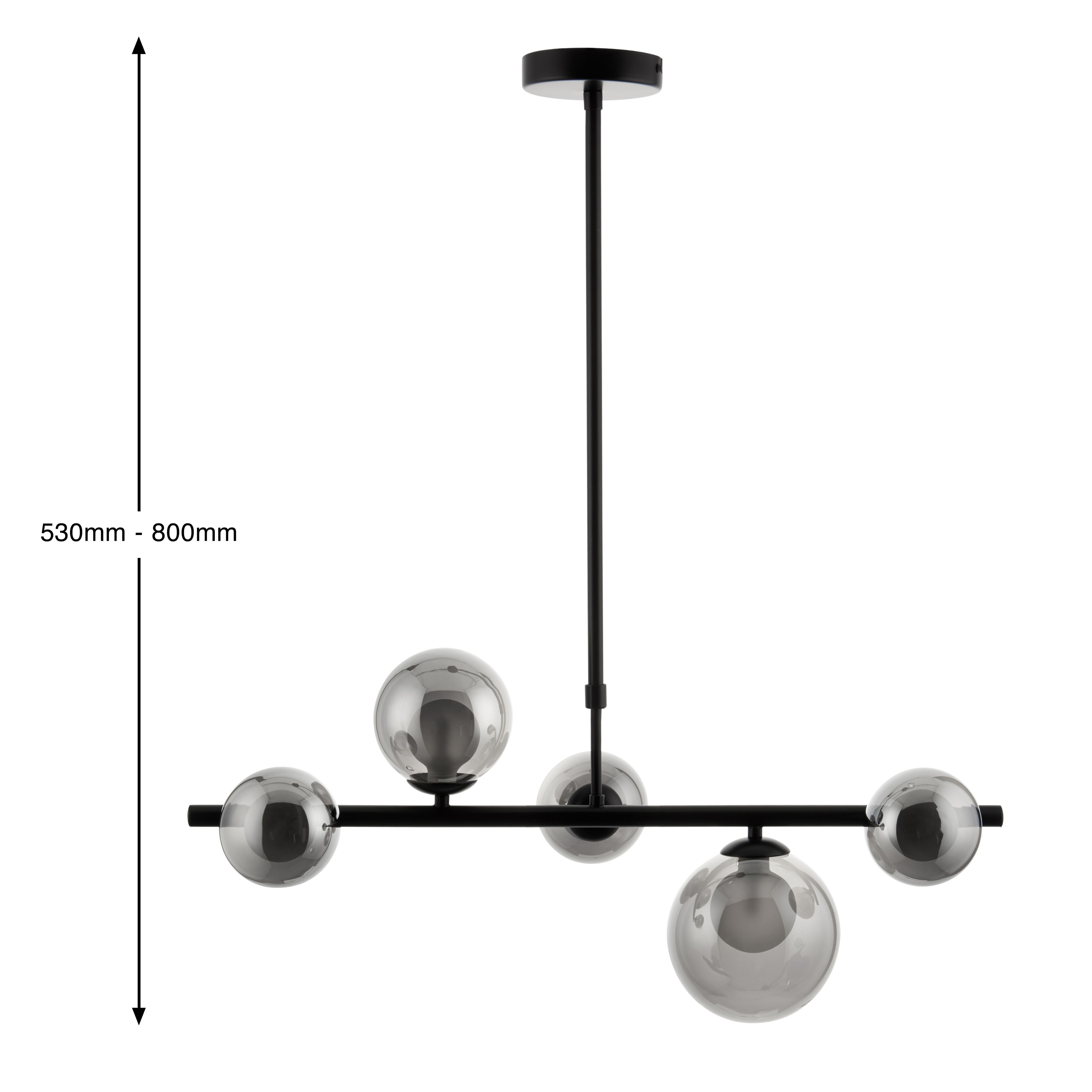 Cole black 5 Lamp LED Pendant ceiling light