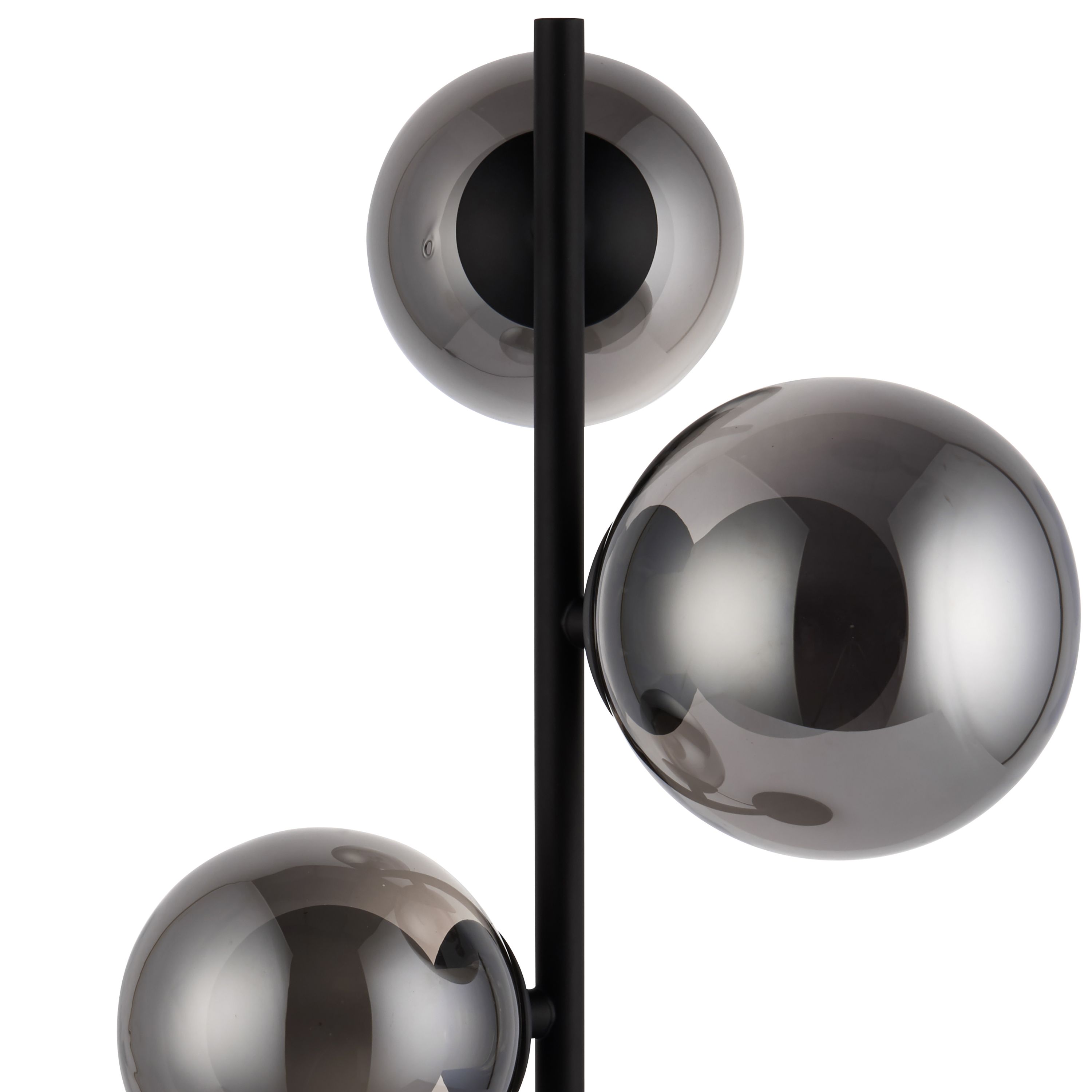 Cole Bubble Matt Black Smoke tinted effect Spherical Table lamp