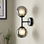 Cole Matt black Double Wired LED Wall light