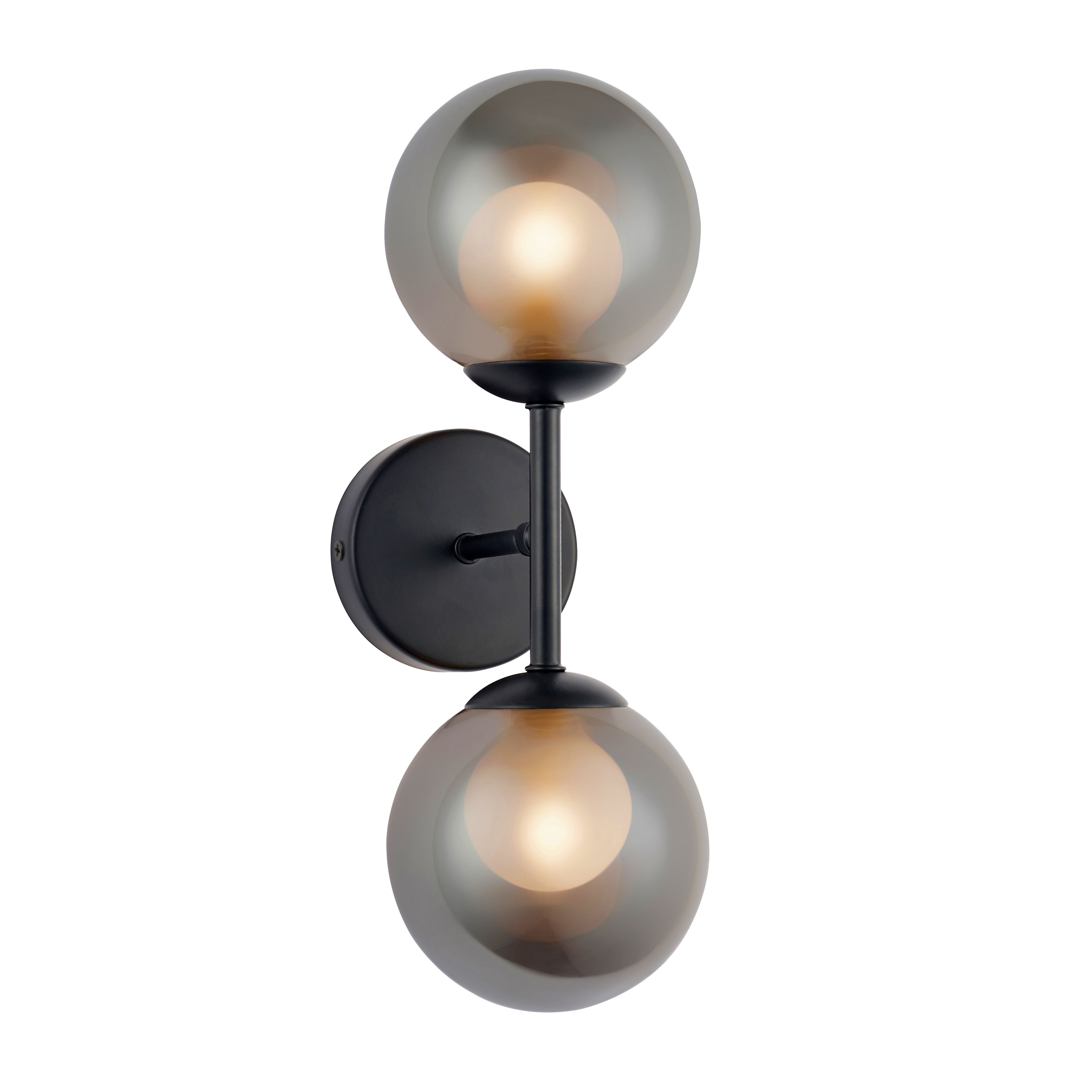 Cole Matt black Double Wired LED Wall light