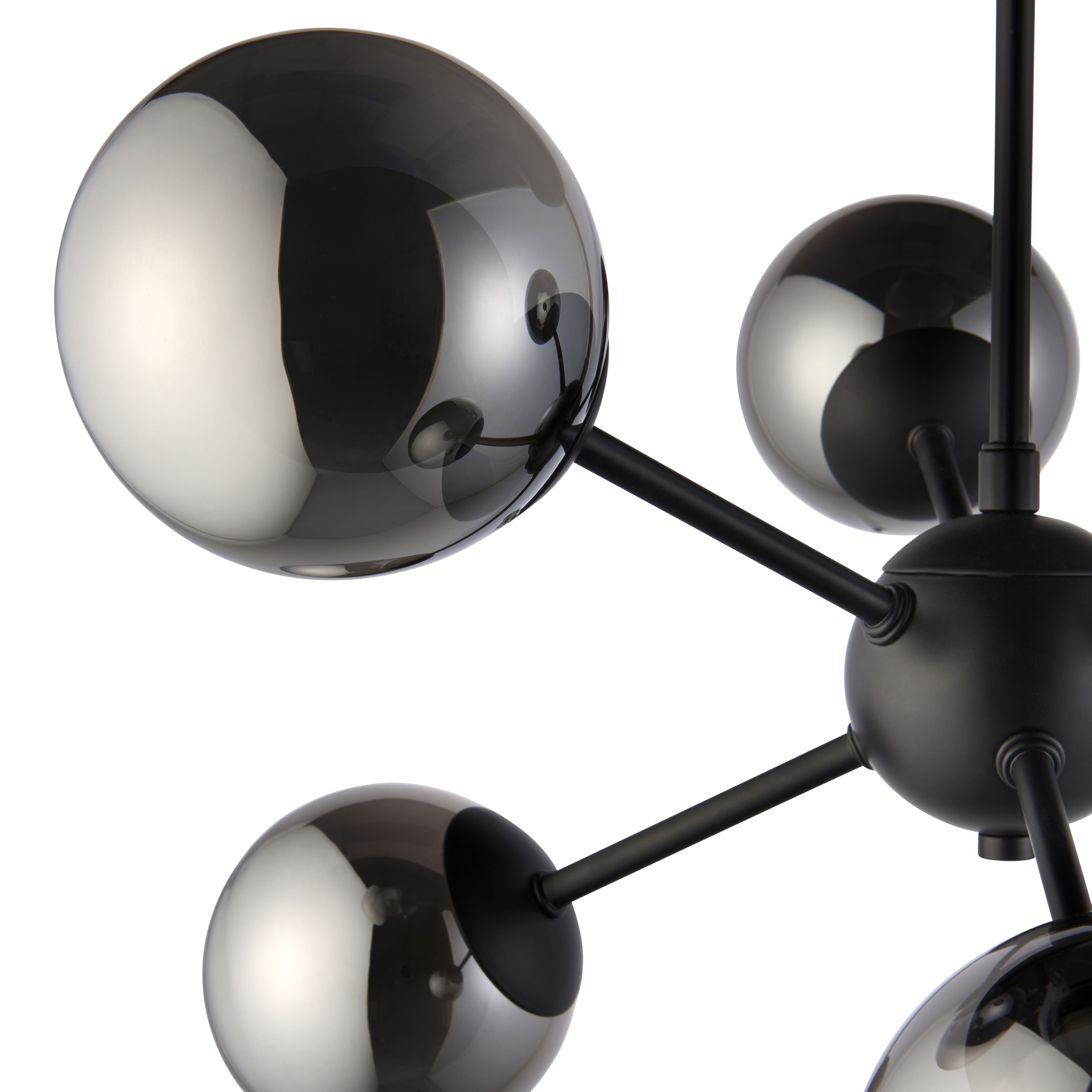 Cole Modern Glass & steel Black 6 Lamp LED Ceiling light