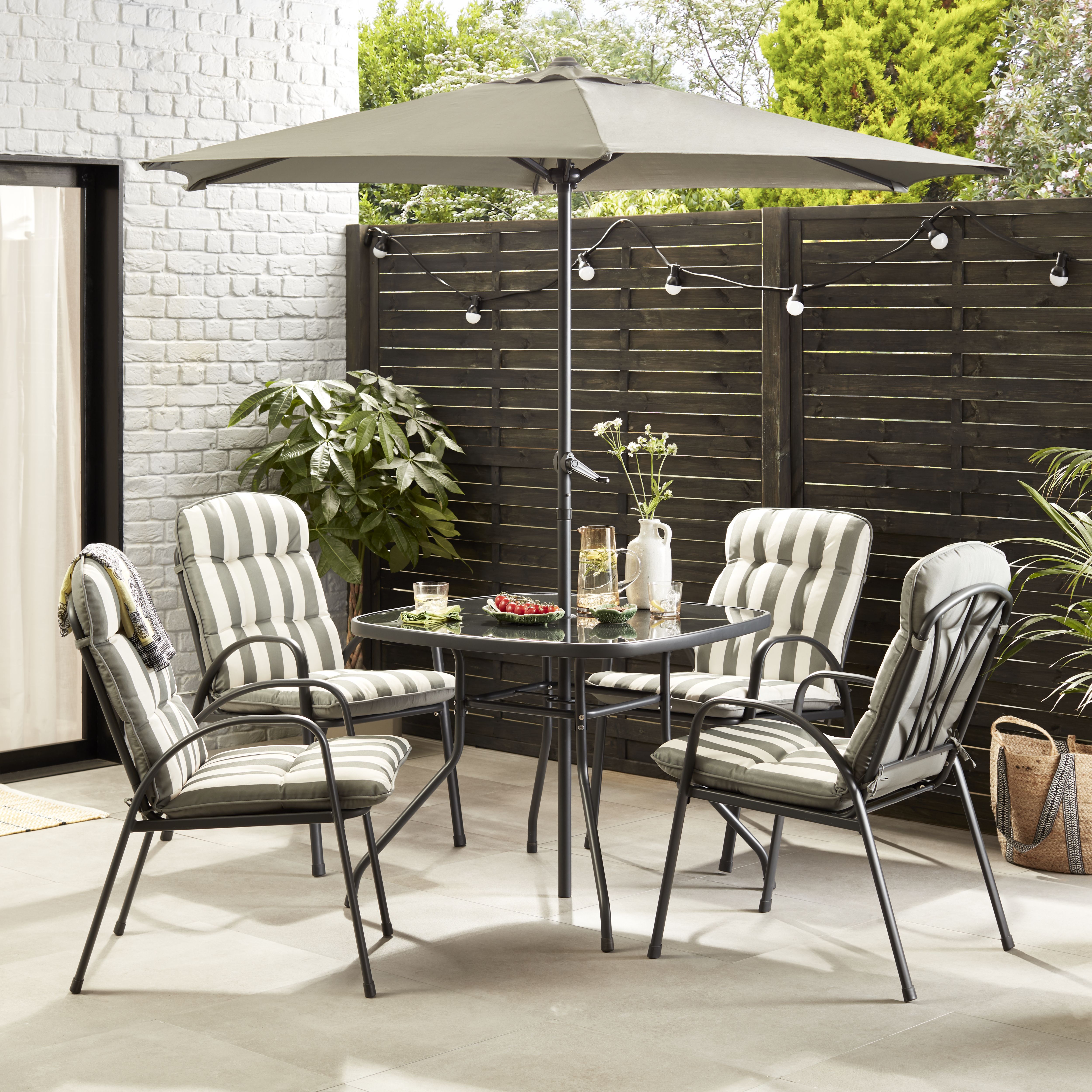 B q small garden table and clearance chairs