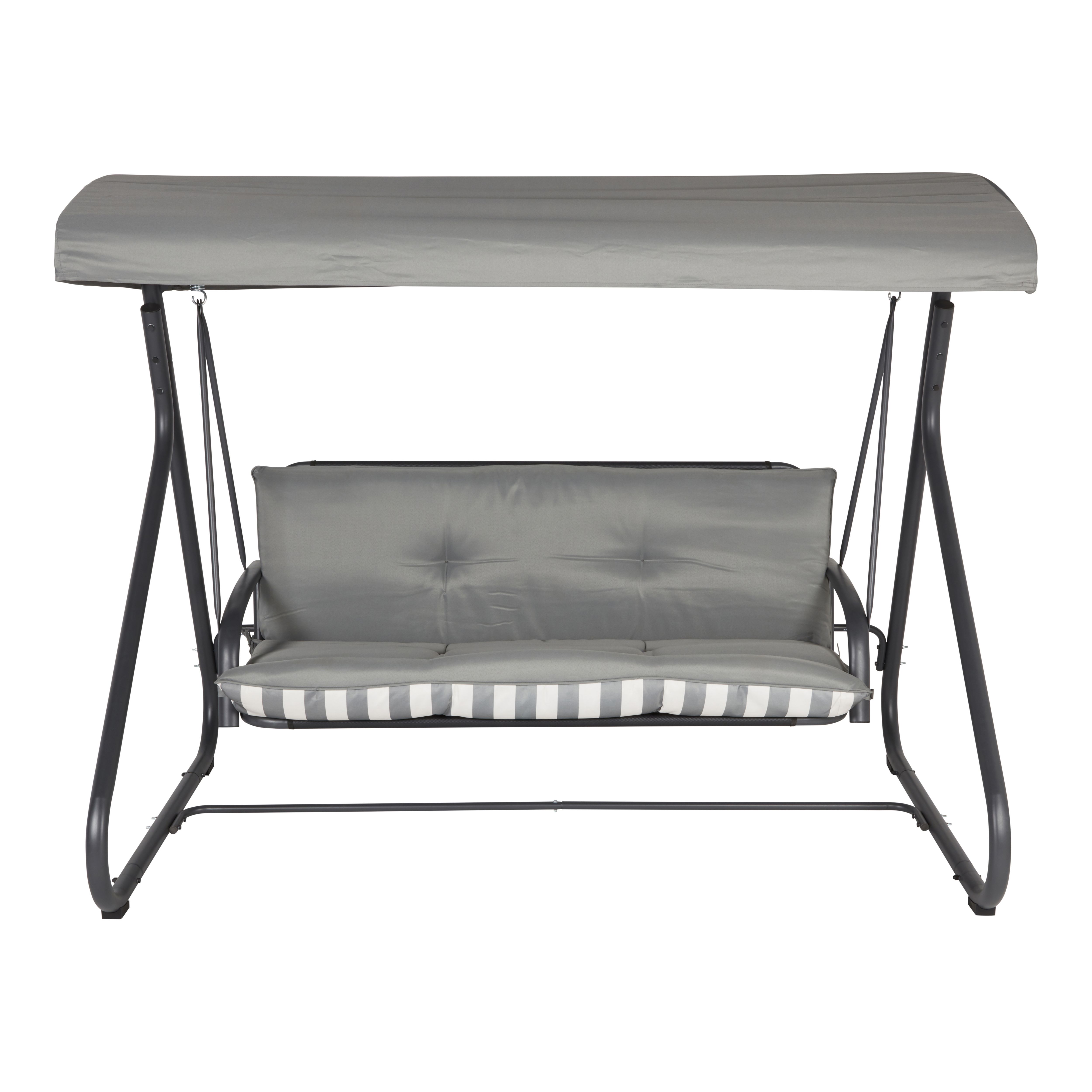 Colorado Grey Metal Swing bench 205cm W 165cm H DIY at B Q