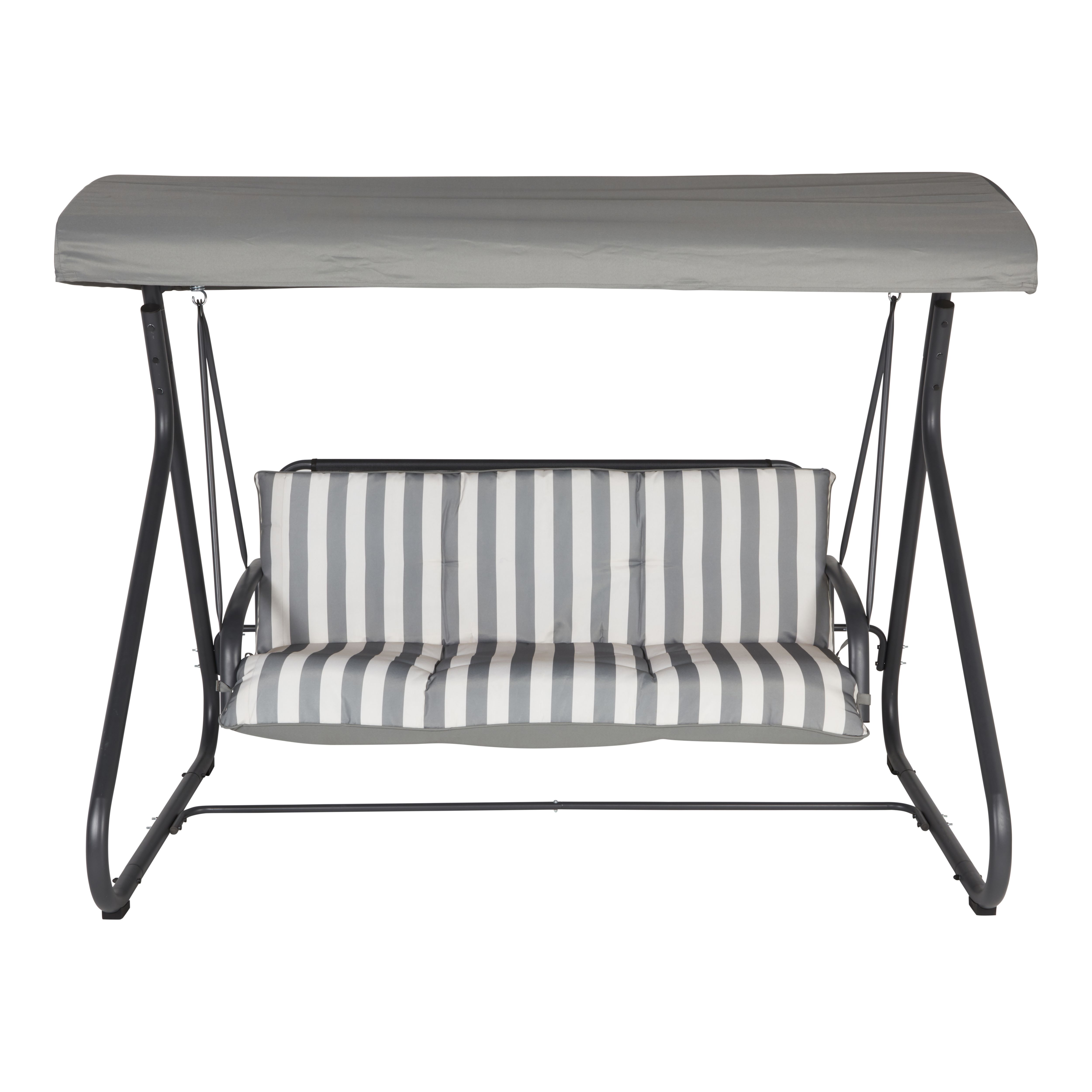 Colorado Grey Metal Swing bench 205cm W 165cm H DIY at B Q