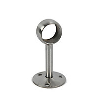 Colorail Brushed Nickel effect Stainless steel Rail centre socket (L)25mm (Dia)25mm