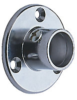 Colorail Chrome effect Die-cast metal Rail centre socket (Dia)19mm, Pack of 2