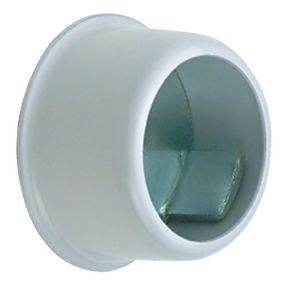 Colorail Invisifix White Steel Rail centre socket (Dia)19mm, Pack of 2