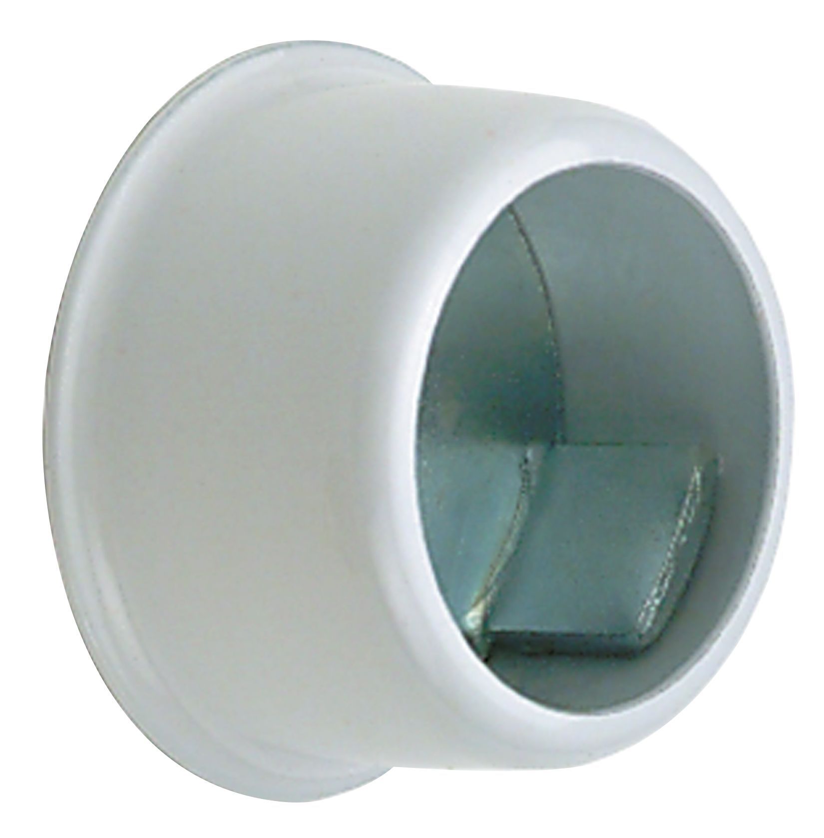 Colorail Invisifix White Steel Rail centre socket (Dia)25mm, Pack of 2