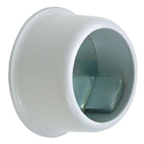 Colorail Invisifix White Steel Rail centre socket (Dia)25mm, Pack of 2