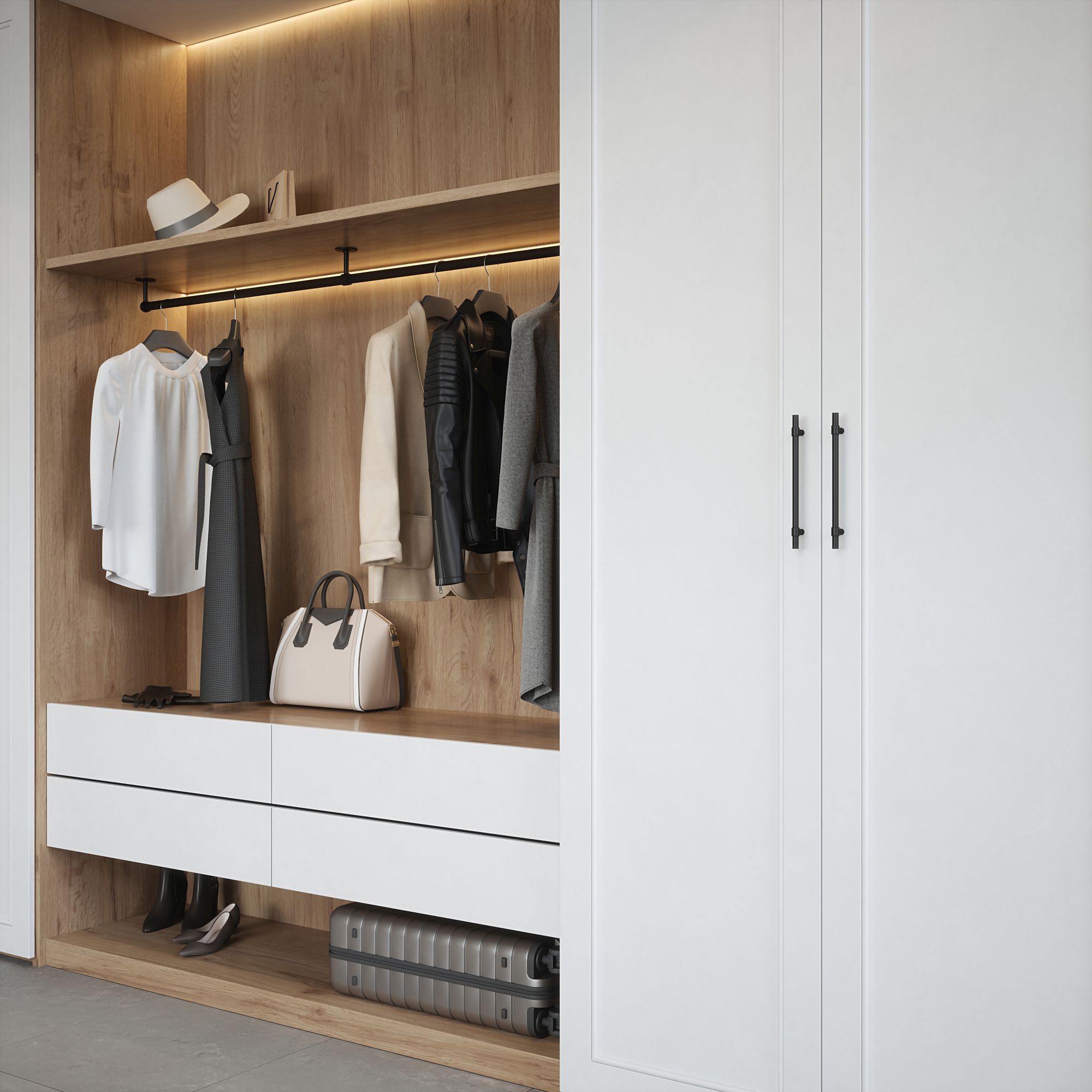Colorail Matt Black Steel Round Wardrobe rail, (L)2.44m (Dia)25mm (T)0.5mm