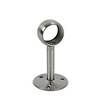 Colorail Nickel effect Stainless steel Rail centre socket (L)32mm (Dia)32mm