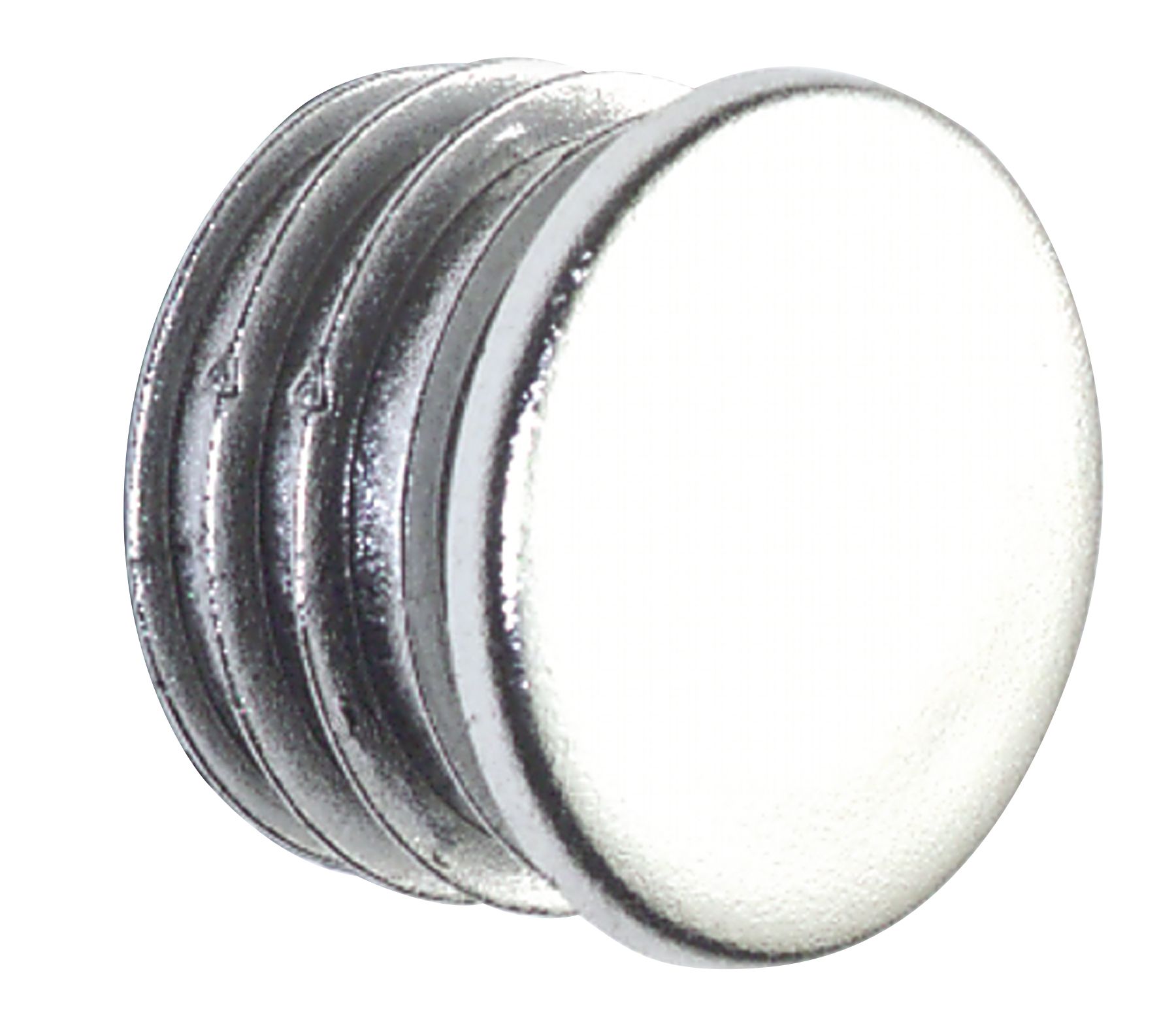 Colorail Plastic Chrome effect Round End cap (Dia)25mm, Pack of 2