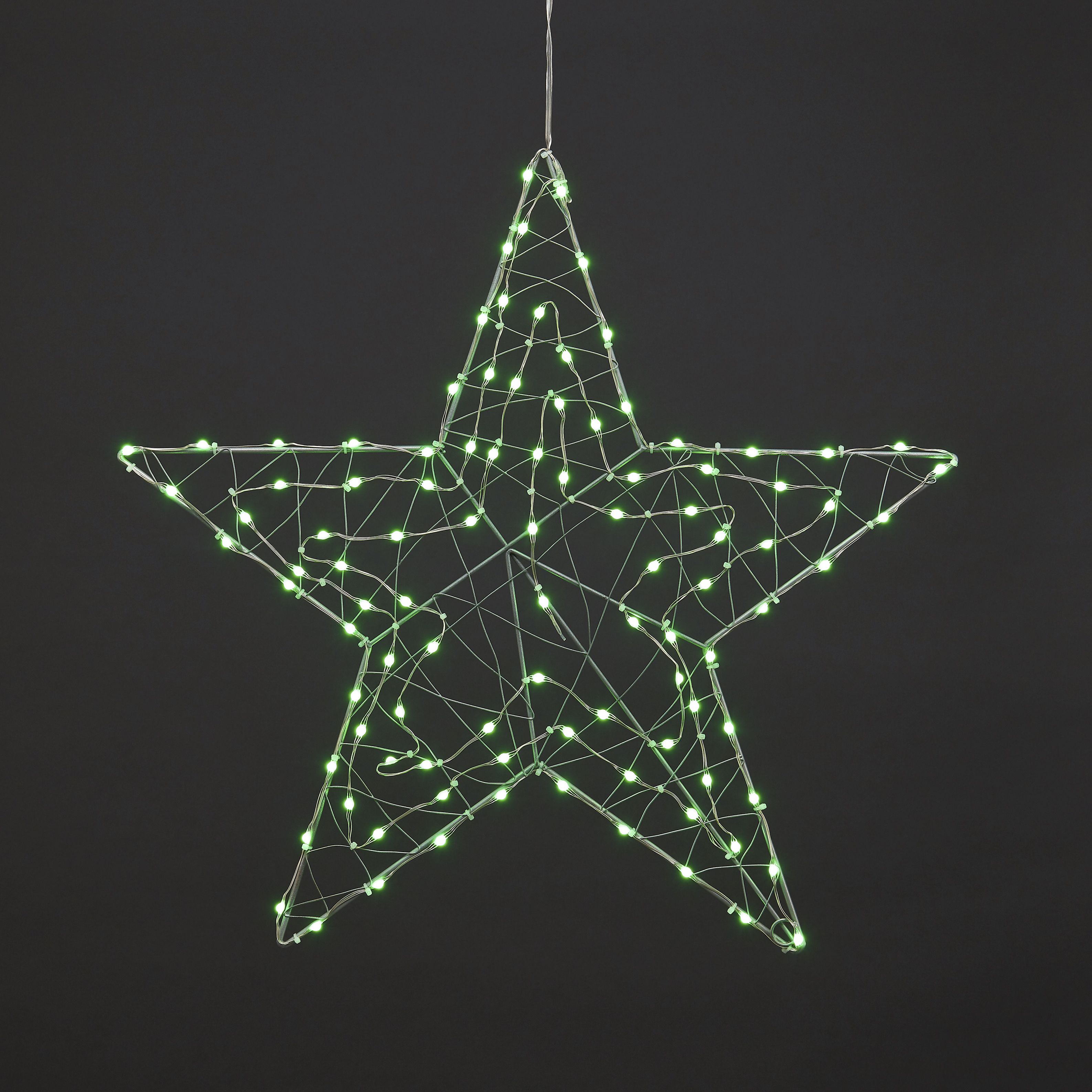 Colour changing LED Silver Star Freestanding Silhouette (H) 560mm
