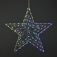 Colour changing LED Silver Star Silhouette (H) 560mm